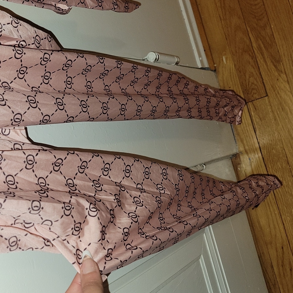 Fashionnova Designer Inspired Printed Pink Skinny Jumpsuit XS - Picture 4 of 7